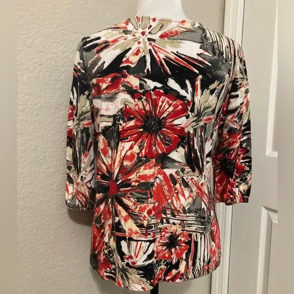 Coral Bay floral blouse size M - Picture 3 of 5